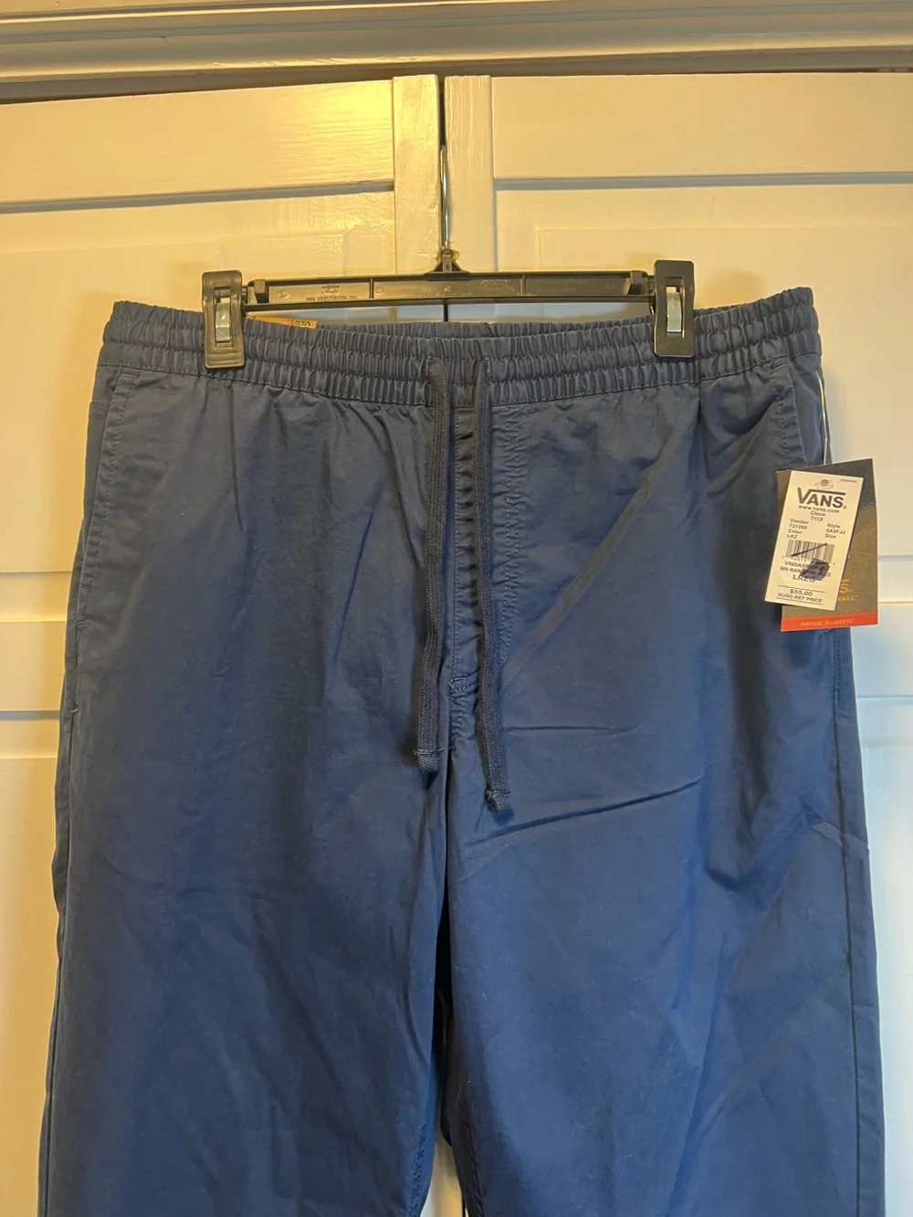 NWT Vans Men's Range Elastic Relaxed Fit Pants Size Large Color Navy Blue